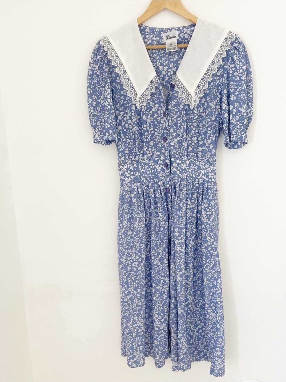 Vintage cottagecore floral collared button down maxi dress size 12